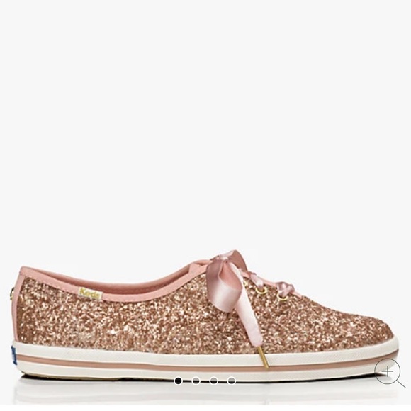 EUC Kate Spade x Keds Glitter Sneakers, Rose Gold, 7.5 - Picture 2 of 8